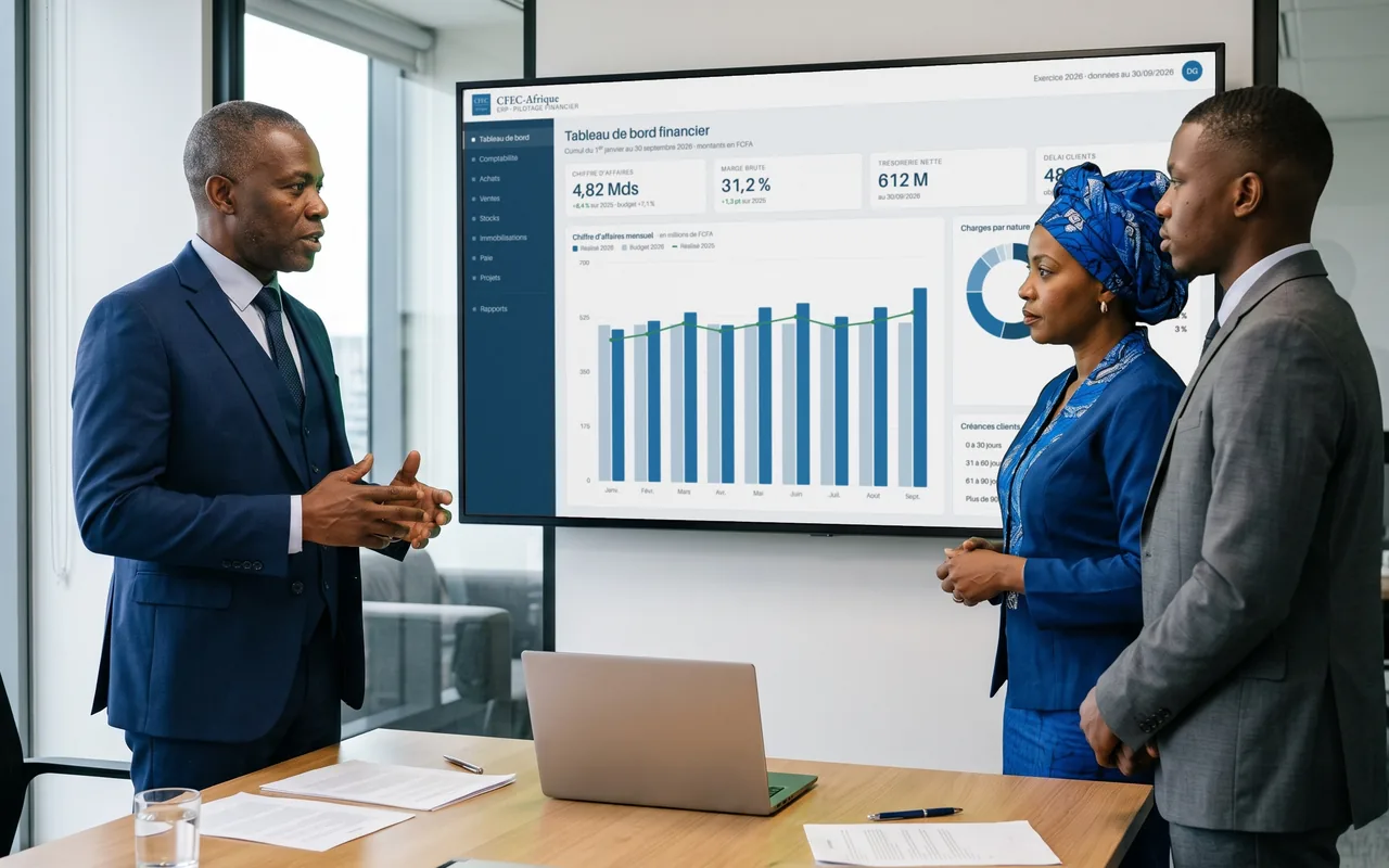 ERP : présentation d’un tableau de bord financier à la direction d’une entreprise
